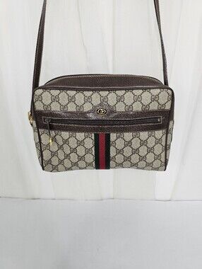 Authentic Vintage Gucci Ophidia GG Supreme Crossbody Bag – Web Stripe Camera Bag
